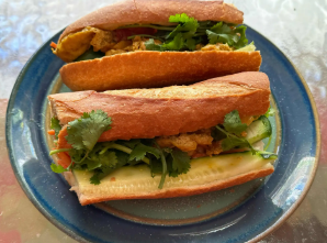 Vegetarian Tofu Banh Mi sandwich.