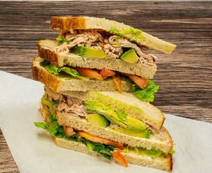 he Gallo deli club sandwich with turkey and ham.